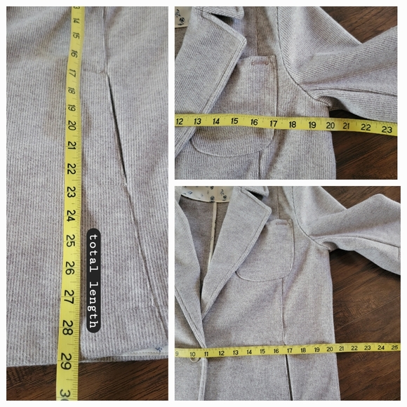 NWOT PILCRO Anthropologie Oversized Academia Blazer Jacket Stripe Beige Small - Picture 15 of 15